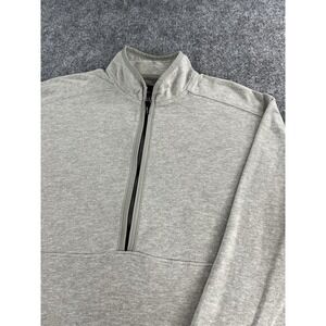 Johnnie-O Gately Half Zip Pullover Mens Small Sand Gray Golf Sweater Soft EUC